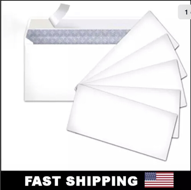 75 No. 6-3/4 Peel and Self-Seal White Letter Mailing Envelopes 3-5/8” x 6-1/2”