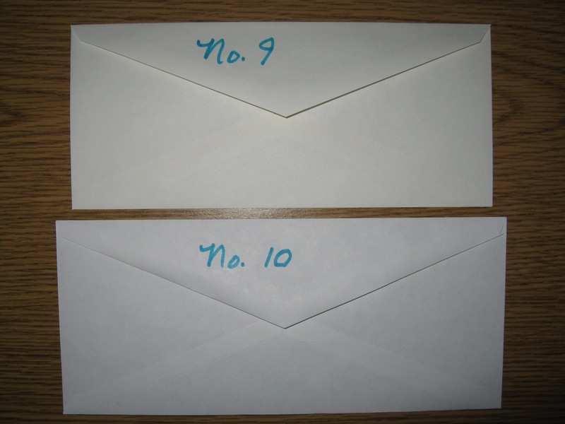35/pk ~ No. 9 Business ENVELOPES Gummed Seal Flap, White Wove 24 lb. gallery
