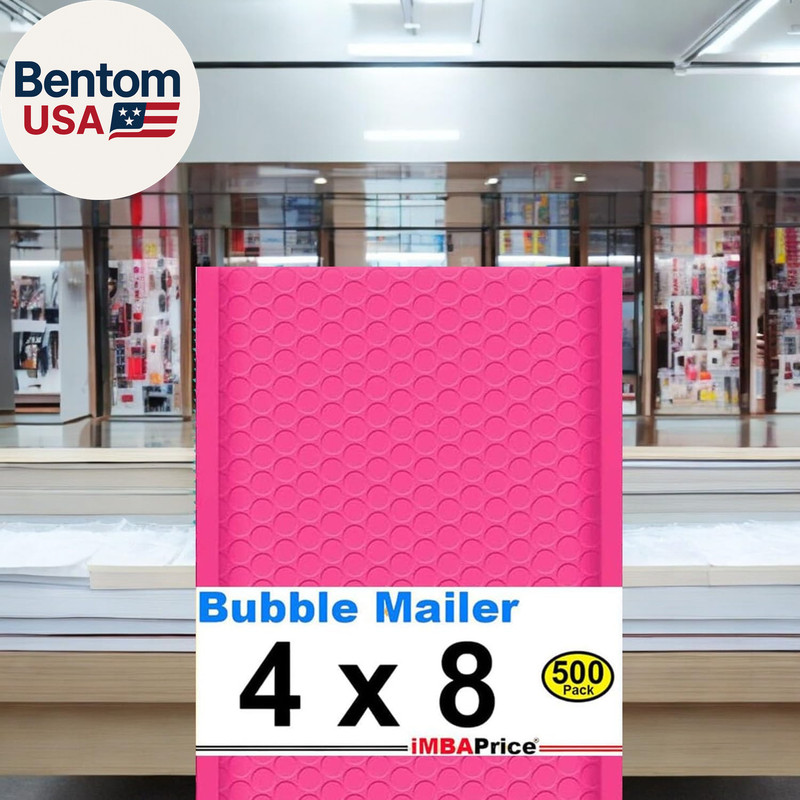 4X8 Inch Pink Poly Bubble Mailers #000, 500-Pack – Waterproof Self-Seal Padded S gallery