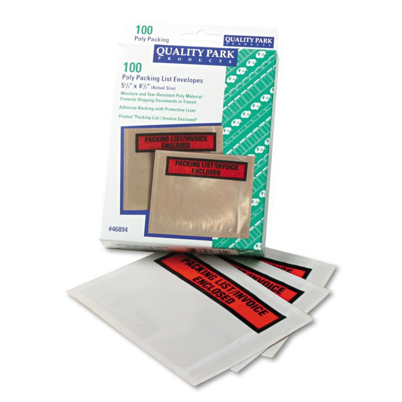 Quality Park Packing List Envelopes; Clear Self Adhesive One Size,