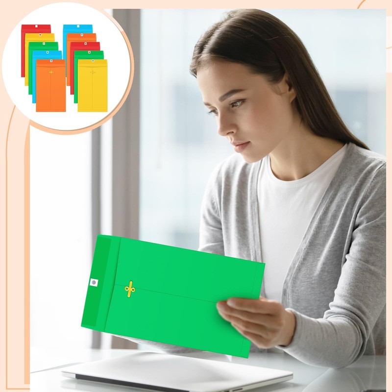 Geyee 100 Pcs Clasp Manilla Envelopes 6 x 9 Inch 6 x 9 Inch, Multicolor gallery