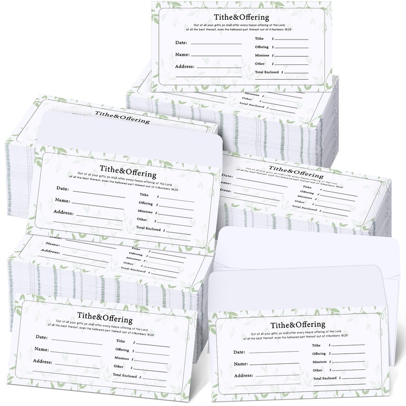 Woanger 1500 Count Church Tithes and Offering Envelopes Bulk Donation Bill Si…