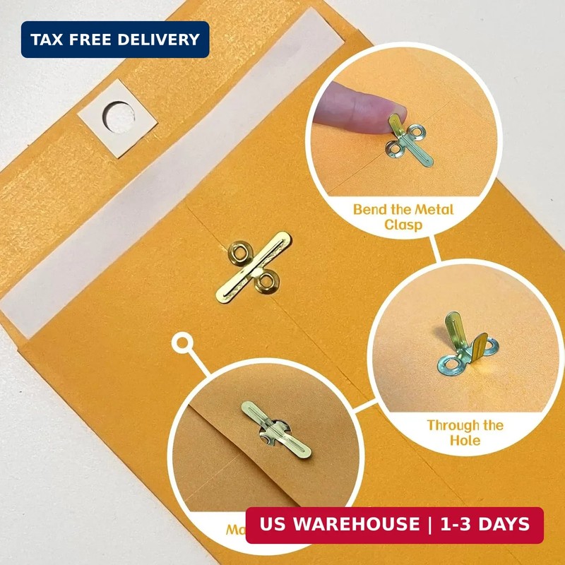 30 Pcs 6 x 9Inch Manilla Envelopes,Kraft Envelopes with Clasp Closure and Gummed gallery