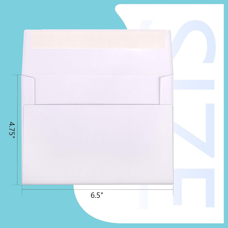 A6 Envelopes Self Seal 500 Pack - 4.75X6.5 White Invitation Envelopes Bulk for 4 gallery
