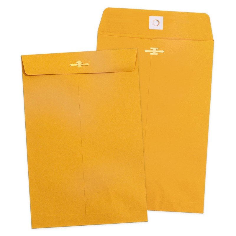 6×9 Clasp Envelopes – 100 Pack, Yellow Manilla Envelopes 6×9, 100GSM Heavy Kr…