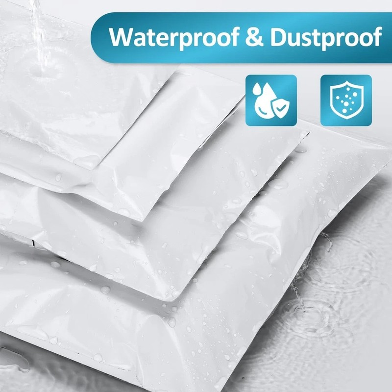 UCGOU 100 White Poly Mailers Variety Pack: 10x13, 12x15.5, 14.5x19, 19x24 gallery