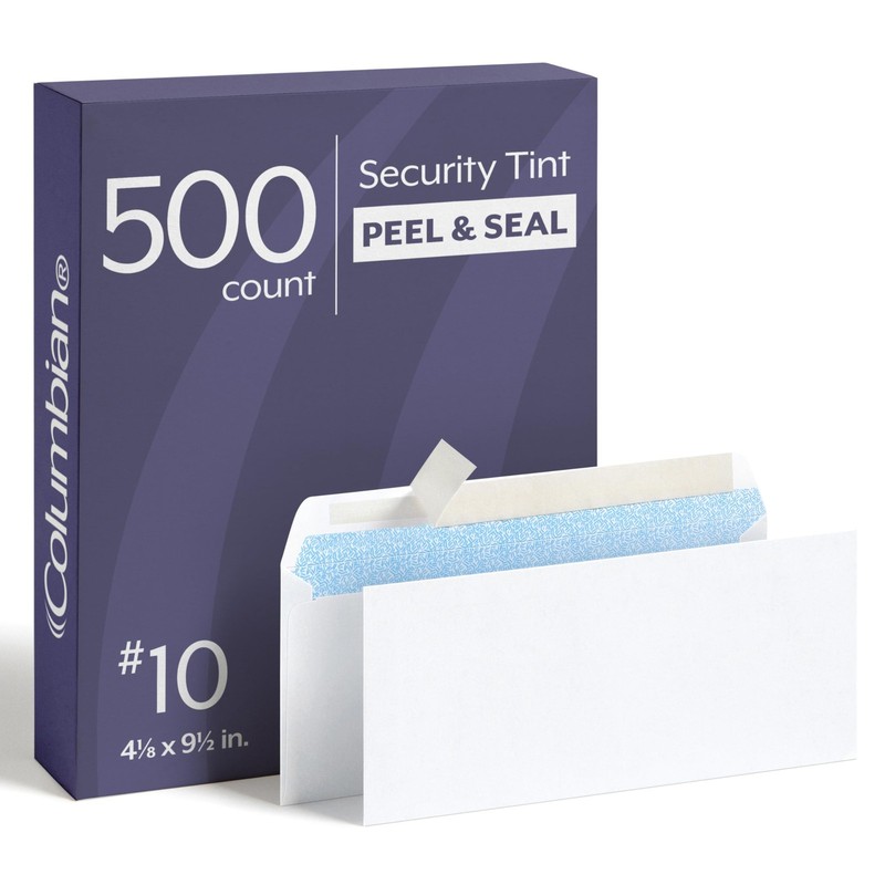 #10 Security Envelopes, 500 Pack, Self Seal Envelopes for Home, School, and B…