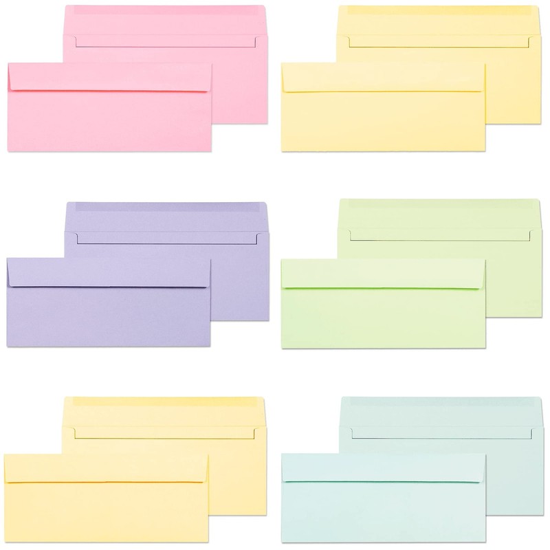 Business Envelopes, 120-Pack #10 4 1/8 4. 125 x 9.5 inches, Pastel gallery