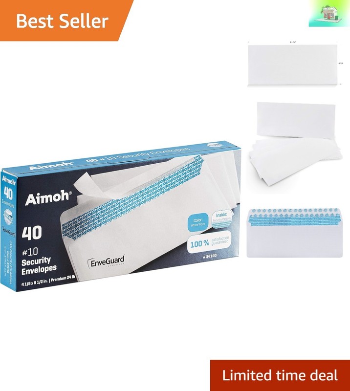 EnveGuard Security Tinted Self-Seal Envelopes, 40 Count, 4-1/8 X 9-1/2 Inches