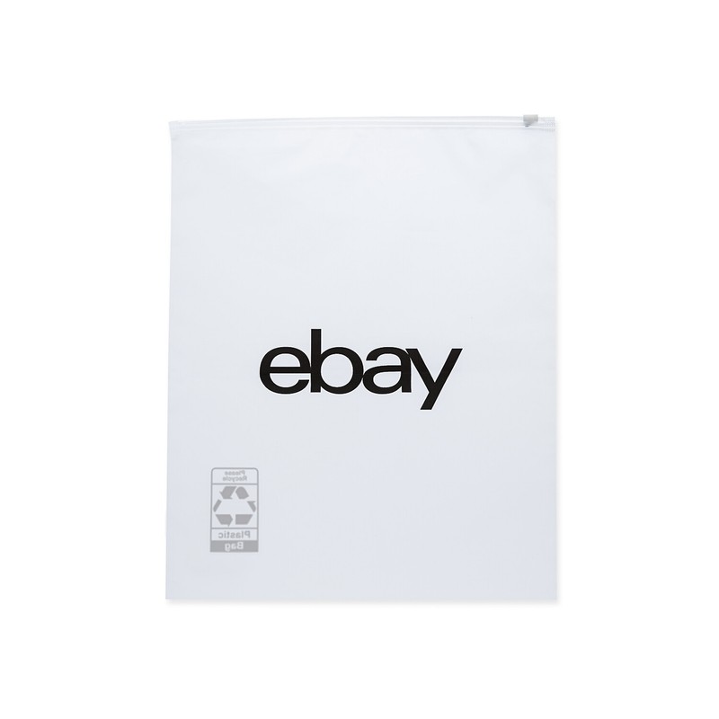 7.5″ x 9.5″ Frosted Zipper Clothing Bags – Black Logo