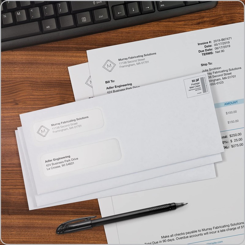 #10 Double-Window Self-Seal Security Envelopes, For Business Statements, Invo... gallery