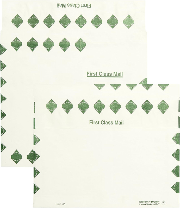 Survivor R444 Tyvek Booklet Expansion Mailer, 1St Class, 1 X 13 X 2, White, 18Lb