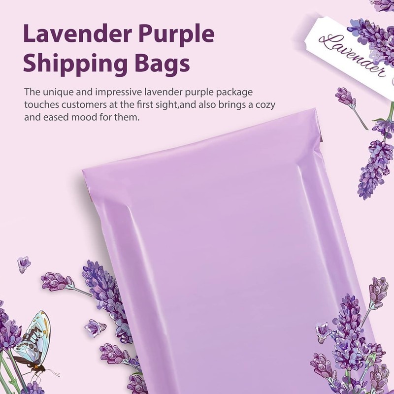 100 Light Purple Poly Mailers 12x15.5” - Waterproof Self-Seal Shipping Bags gallery