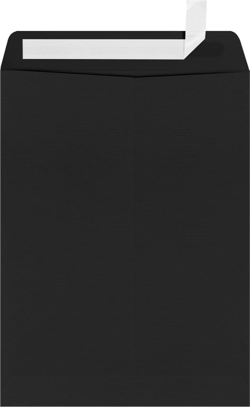 9 X 12 Open End Envelopes | Peel & Press | Black Linen | 80Lb. Text | 50 Qty