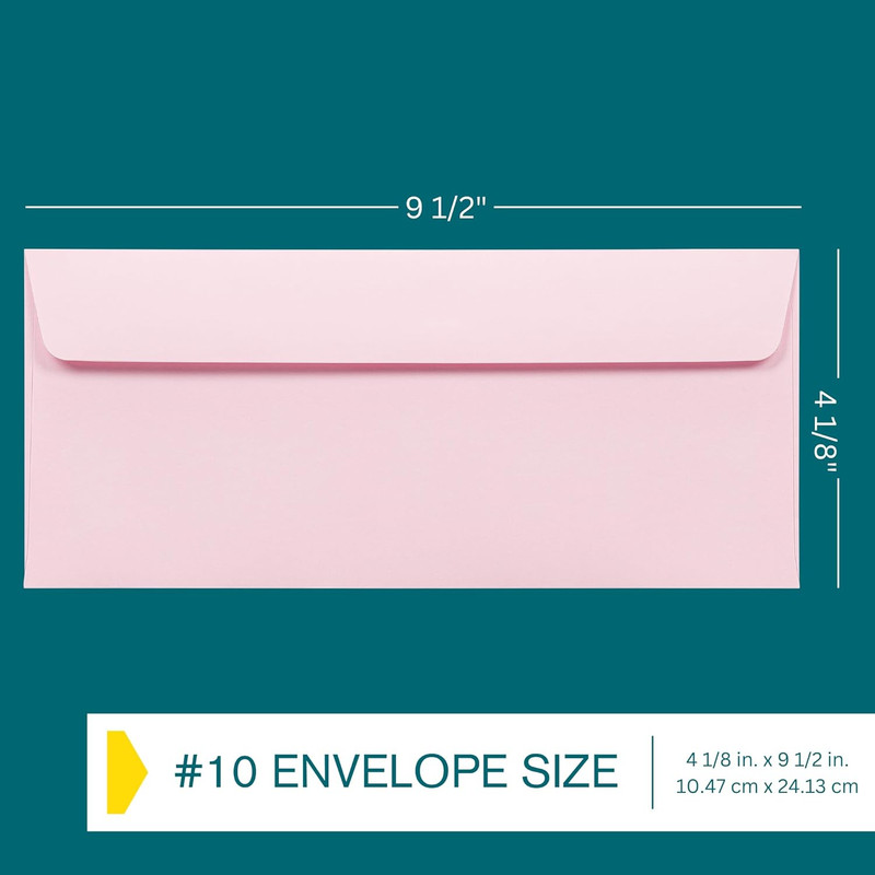 #10 Multicolor Envelopes Self Seal, 50/Pack, Colored Envelopes Letter Size 4 …