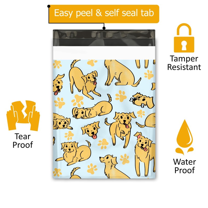 100 PCS Dogs Designer Poly Mailers Shipping Envelopes Printed 10x13 Inch gallery
