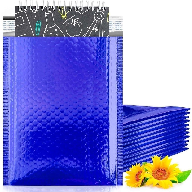 Blue METALLIC Poly Bubble Mailers 6.5×9 / 250 Mailing Padded Envelopes
