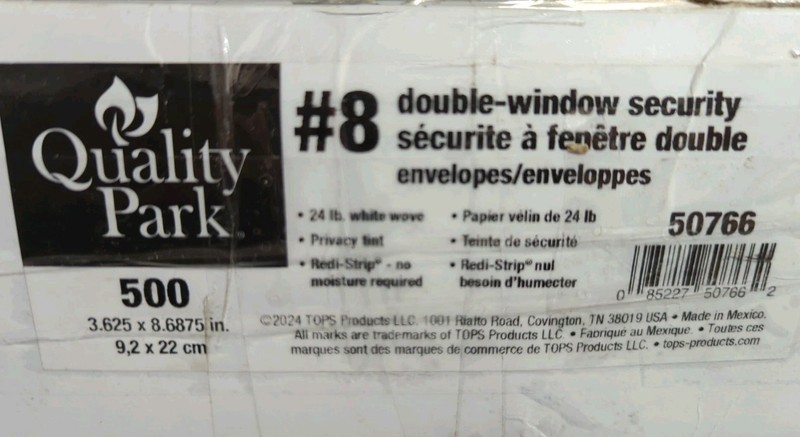 #8 Double Window Envelopes, Self Seal Security Envelopes for QuickBooks Check…
