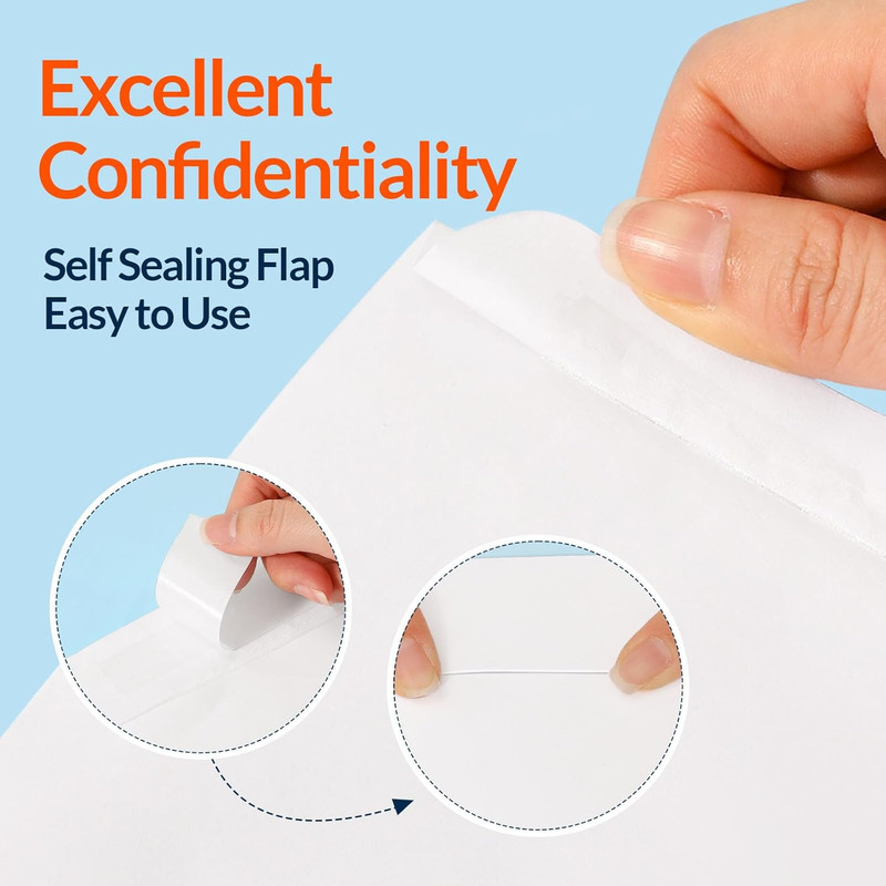 9x12 Self Seal Catalog Envelopes 100 Pack White Kraft 28LB gallery