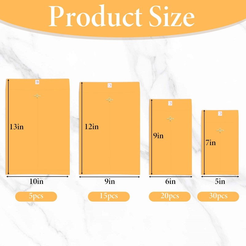 70 Pieces 4 Sizes Clasp Manila Envelopes Paper Catalog Clasp Envelope with Cl... gallery