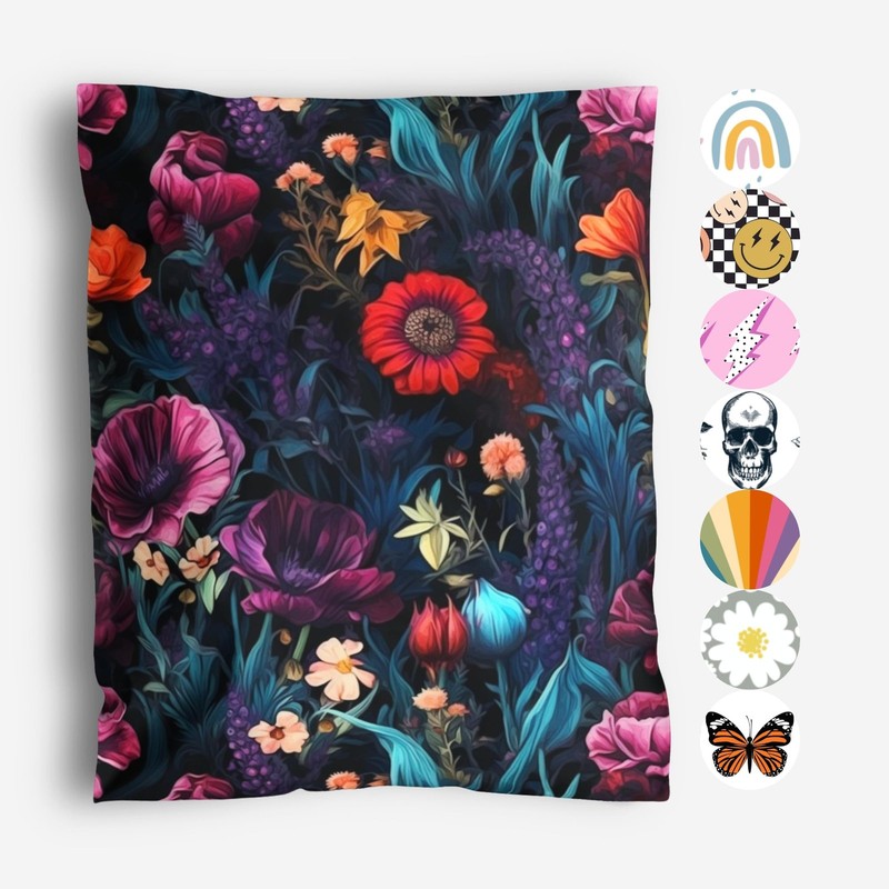 100 PCS 10×13 Inch Dark Floral Poly Mailers Waterproof Shipping Bags Self Seal