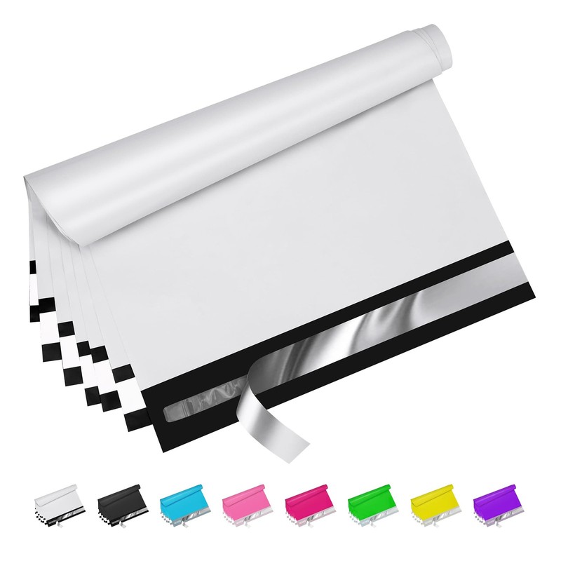 White Poly Mailers 12×15.5 Inch 50 Pcs, Strong Adhesive Shipping Bags for Clo…