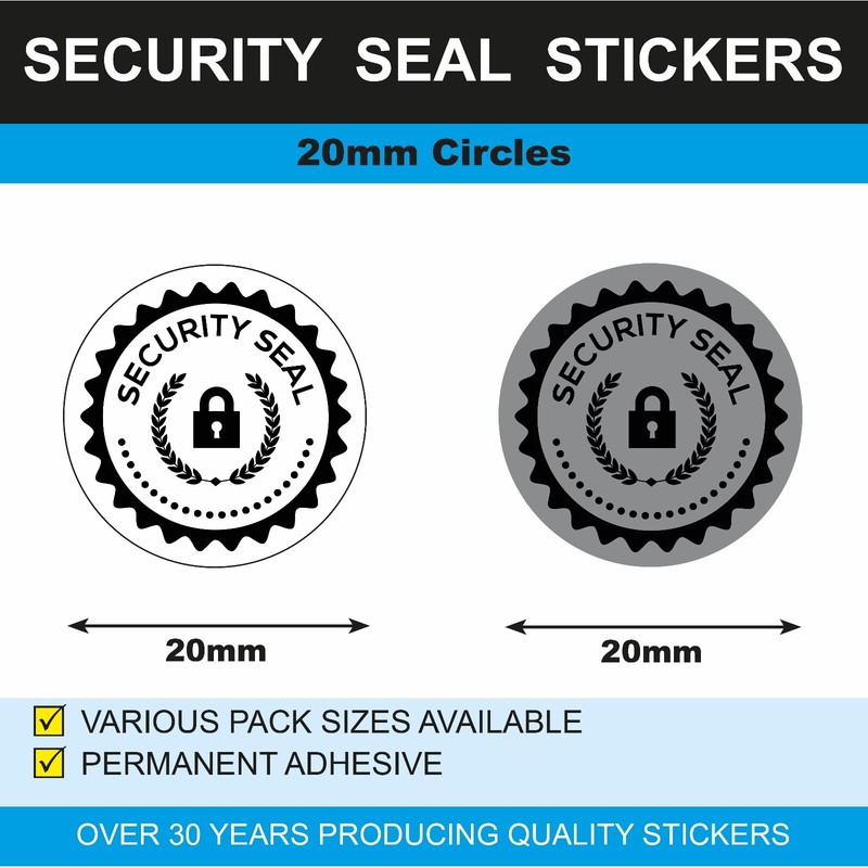 Gift Bag / Jewellery Packaging Security Seals Choose Your Sticker Size