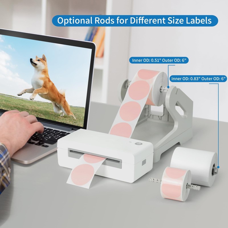 Label Holder for Rolls and Fan-Fold Labels, Compatible with Desktop White gallery