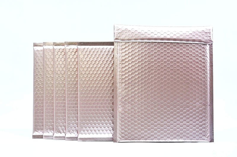 ProLine Matte Metallic Rose Gold Bubble Padded Mailers #0 Extra Wide 6.5×10 I…
