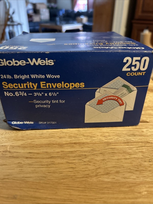 6 5/8 X 6 6 1/2 Security Envelopes-128 pack-Mailing Gummed Seal-White Letter gallery