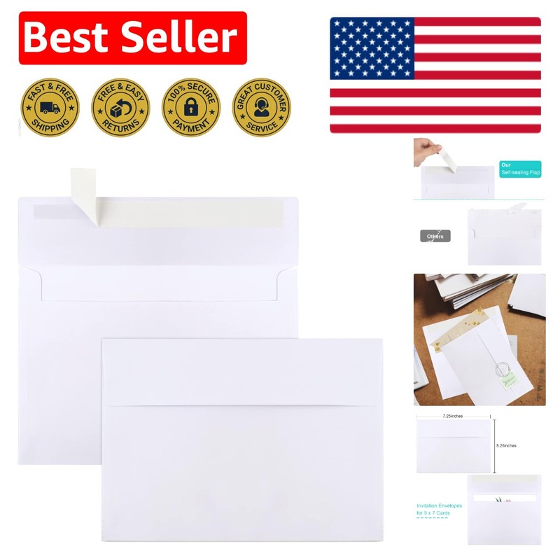 Versatile 50 Pack A7 Envelopes – Ideal for Weddings, Birthdays & More!