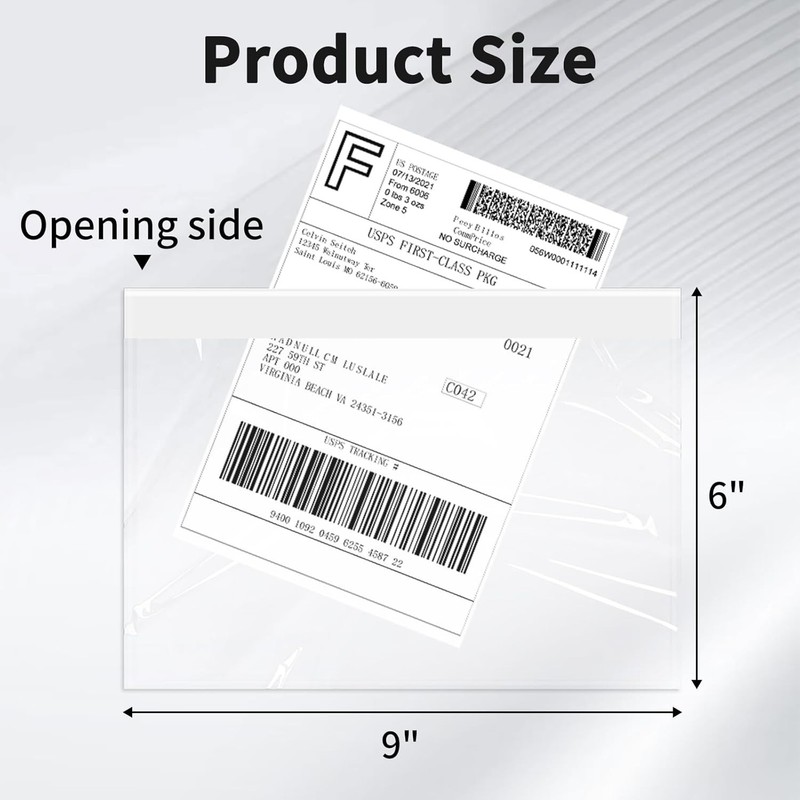 Clear Top Loading Packing List Envelopes - 100 Pack 6" x 9" for Business Use gallery