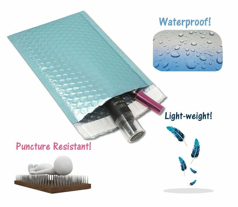 7x11 Holographic, Ice Blue Metallic Bubble Mailers, Padded Self Sealing Envelope gallery