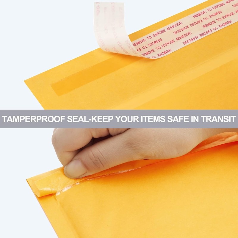 Kraft Bubble Mailers 10.5x16 Inch 25 Pack Usable Size 10.5x15 Yellow Padded E... gallery