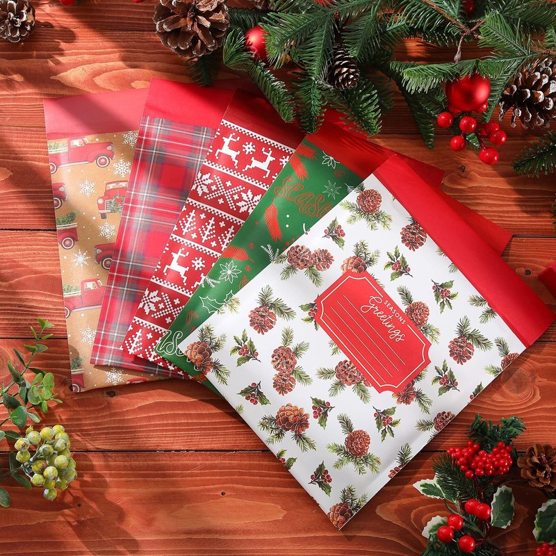 25 Pcs Christmas Padded Envelopes Christmas Poly Bubble Mailers 8.3 x 9.3 Inc... gallery