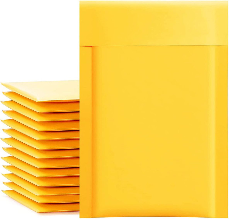 Kraft Bubble Mailers 4X8 Inch 50 Pcs,Small Self-Sealing Mail Shipping Bags,Yello