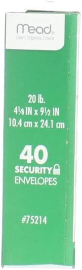 12 Mead 75214 #10 4 1/8 X 9 1/2 Gummed Closure 40 count white envelope gallery