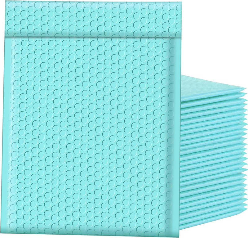 Bubble Mailers 8.5×12 Inch 25pc Teal Shipping Bags, Chic Packaging Bags For Smal