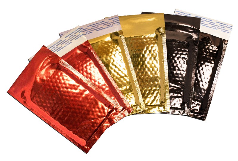 4″ x 8″ Gold|Black|Red| Metallic Mirrored Foil Bubble Mailers USPS Approved