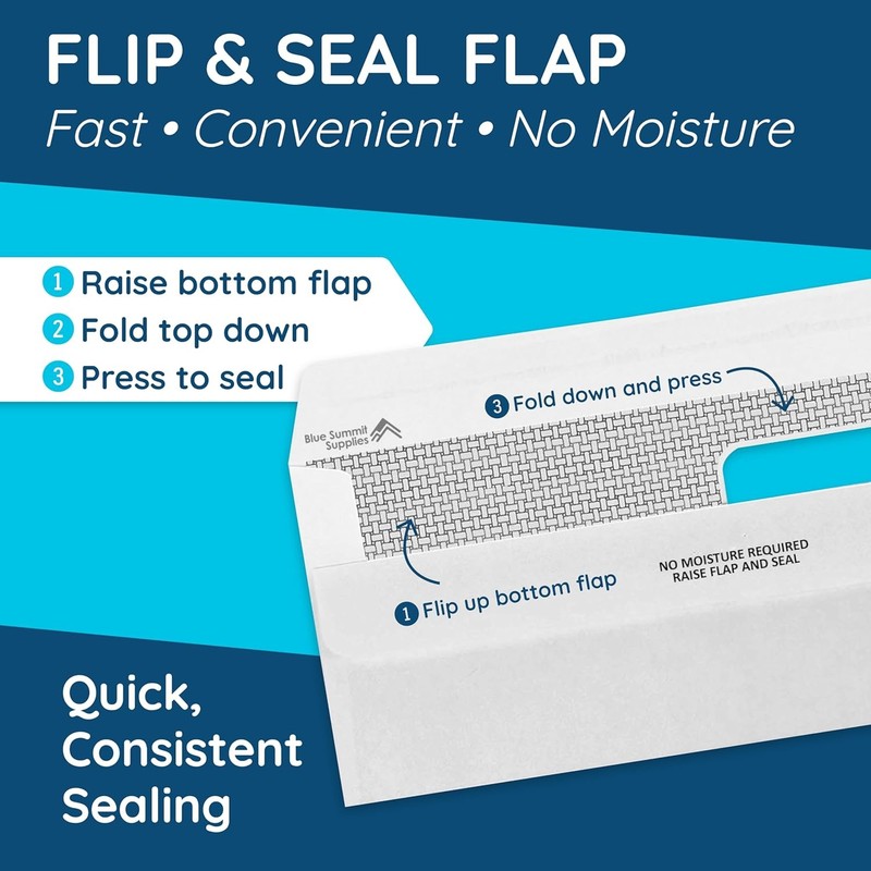 500 No. 9 Flip and Seal Double Window Security Envelopes - Designed for gallery