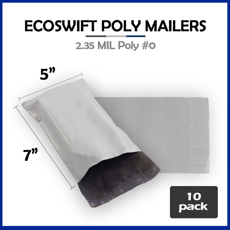 10 5×6 EcoSwift Poly Mailers Plastic Envelopes Shipping Mailing Bags 2.35MIL
