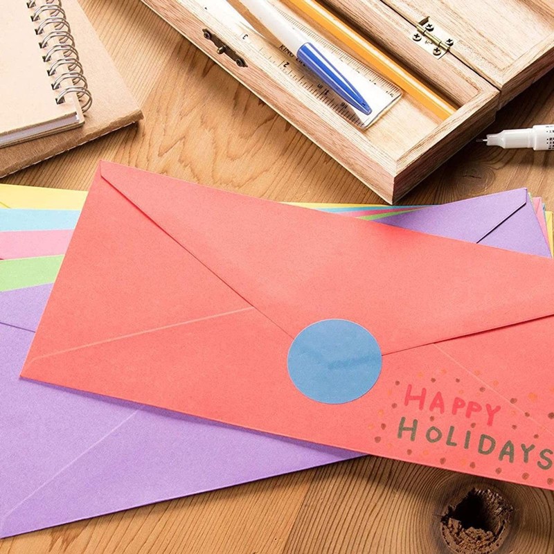 Business Envelopes 120 Pack 4.125x9.5 Assorted Colors Gummed V Flap Office gallery