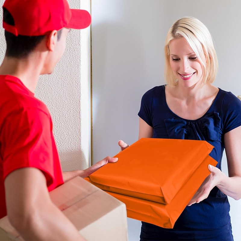 Poly Mailers 10x13 inch 200 Pcs, Orange Plastic Mailing Envelopes with 2.4mil... gallery
