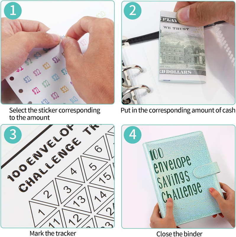 100 Envelopes Money Saving Challenge Binder, save 5050 Dollars 100 Day Envelope gallery