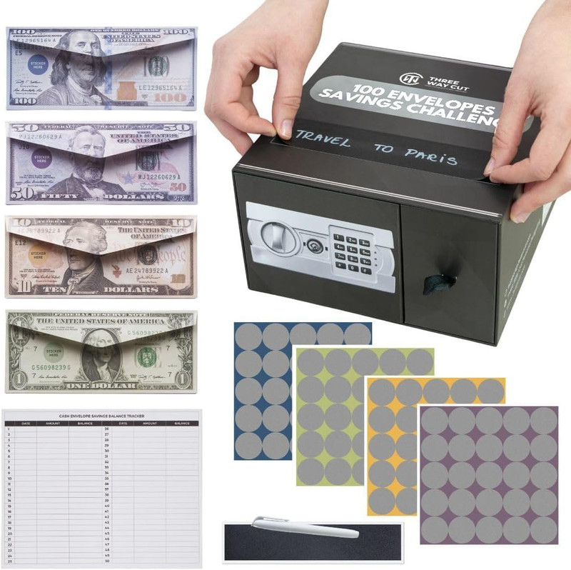 100 Envelopes Money Saving Challenge - save 5050 Dollars in 100 Days Premium Kit gallery