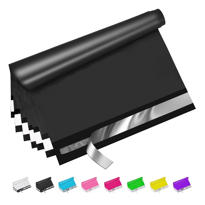Black Poly Mailers 14.5×19 Inch 50 Pcs, Strong Adhesive Bags for Clothing, -S…