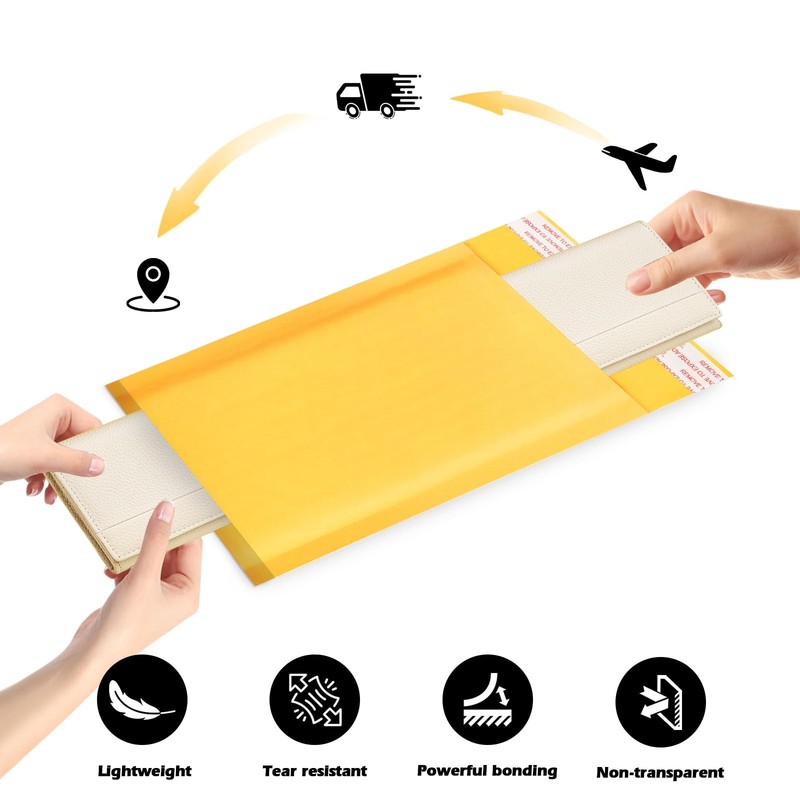 105Pack Yellow 4x8inch Kraft Bubble Mailers Small Business Mailing Packages -... gallery