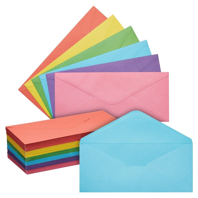 120-Pack #10 Business Mailing Colorful Envelopes in 6 Assorted Colors, Gummed…