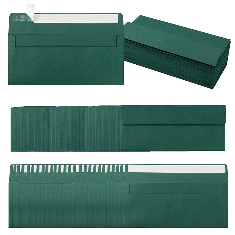 100 Pack Colorful #10 Business Envelopes Seal Standard Envelopes for Office C…