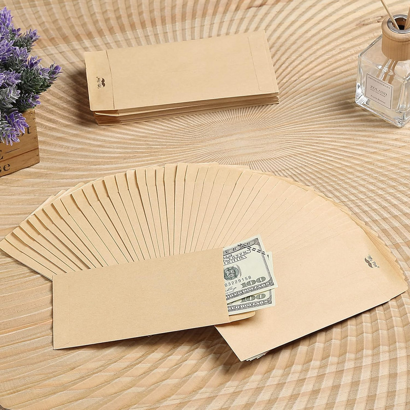 - Money Envelopes for Cash, 6.5" X 3.5", 100 Pack, Kraft Paper, Self-Adhesive Bu gallery